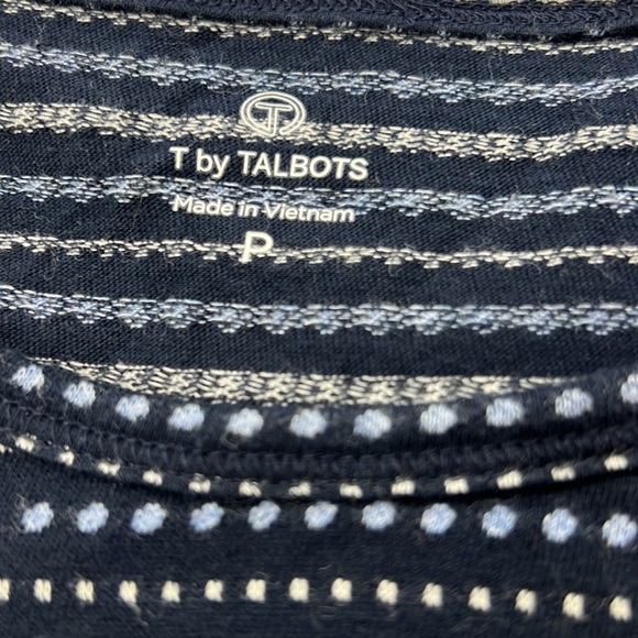 Sz P Talbots Blue Print Long Sleeve Shirt - Picture 6 of 6